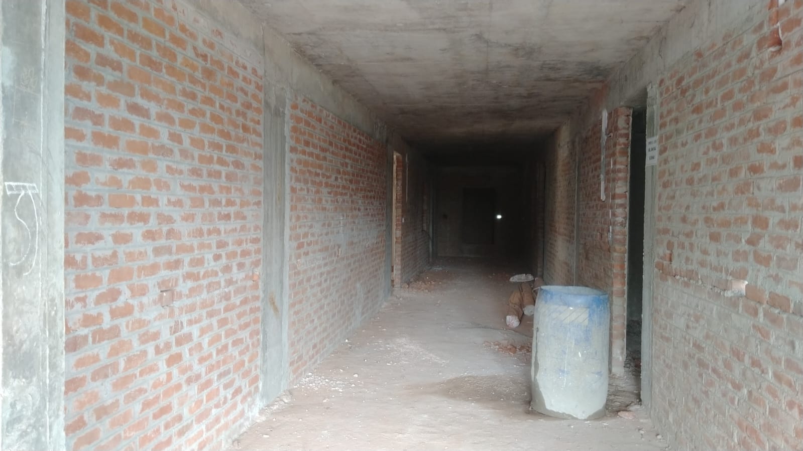 Corridor Red Brick Masonry Ready for Plaster