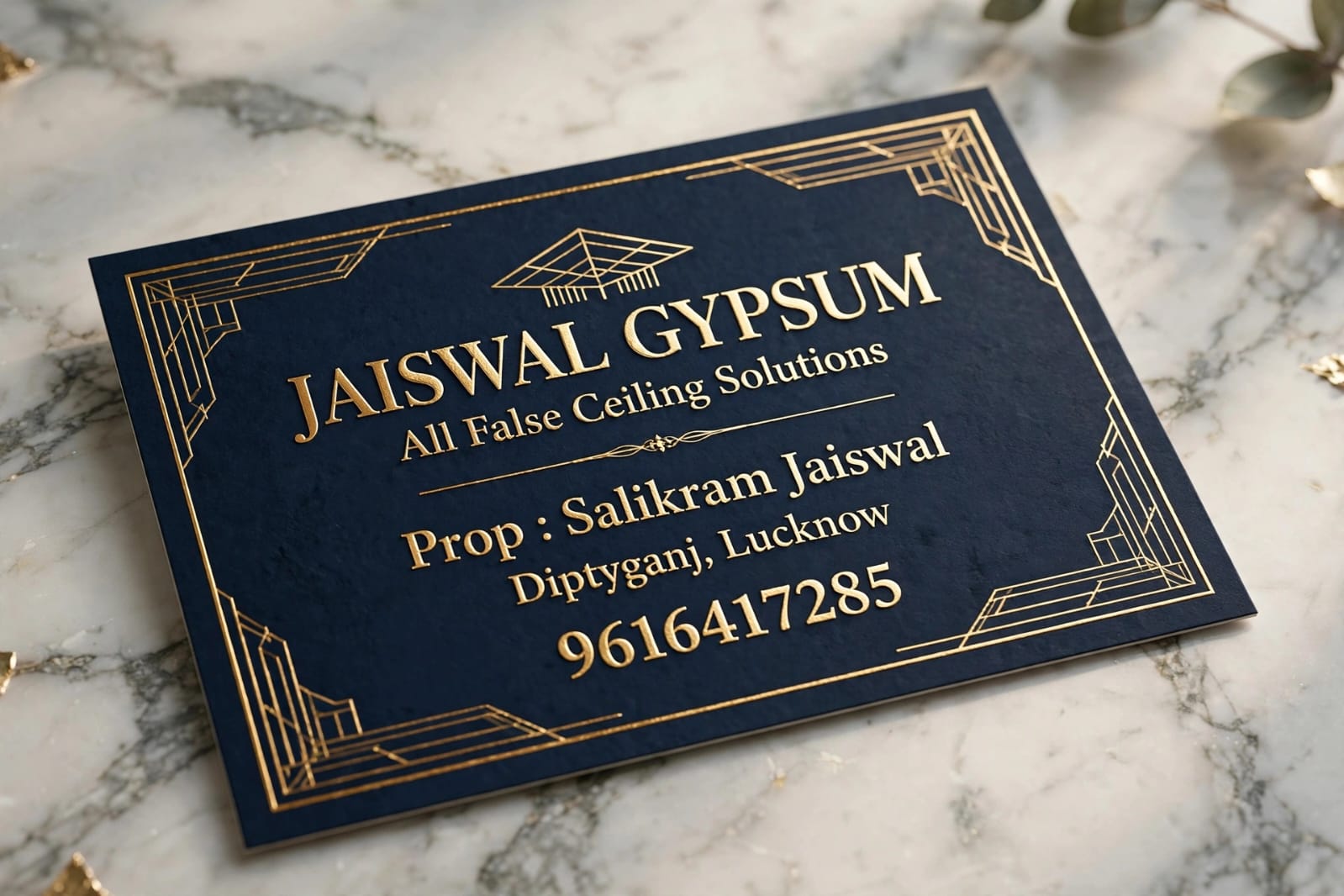 Navy Blue and Gold Foil Luxury Visiting Card